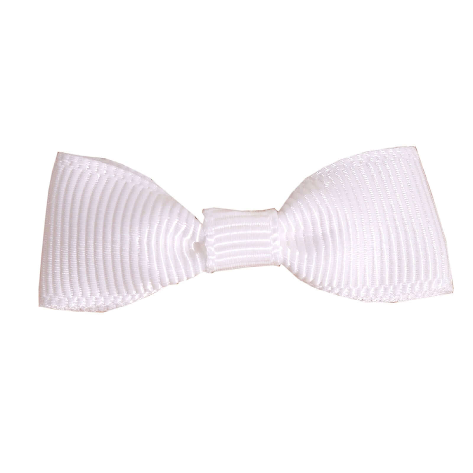 50 Pcs 1.5" White Grosgrain Pre Tied Ribbon Bows, Gift Basket Party Favor Bags Decor - Polyester