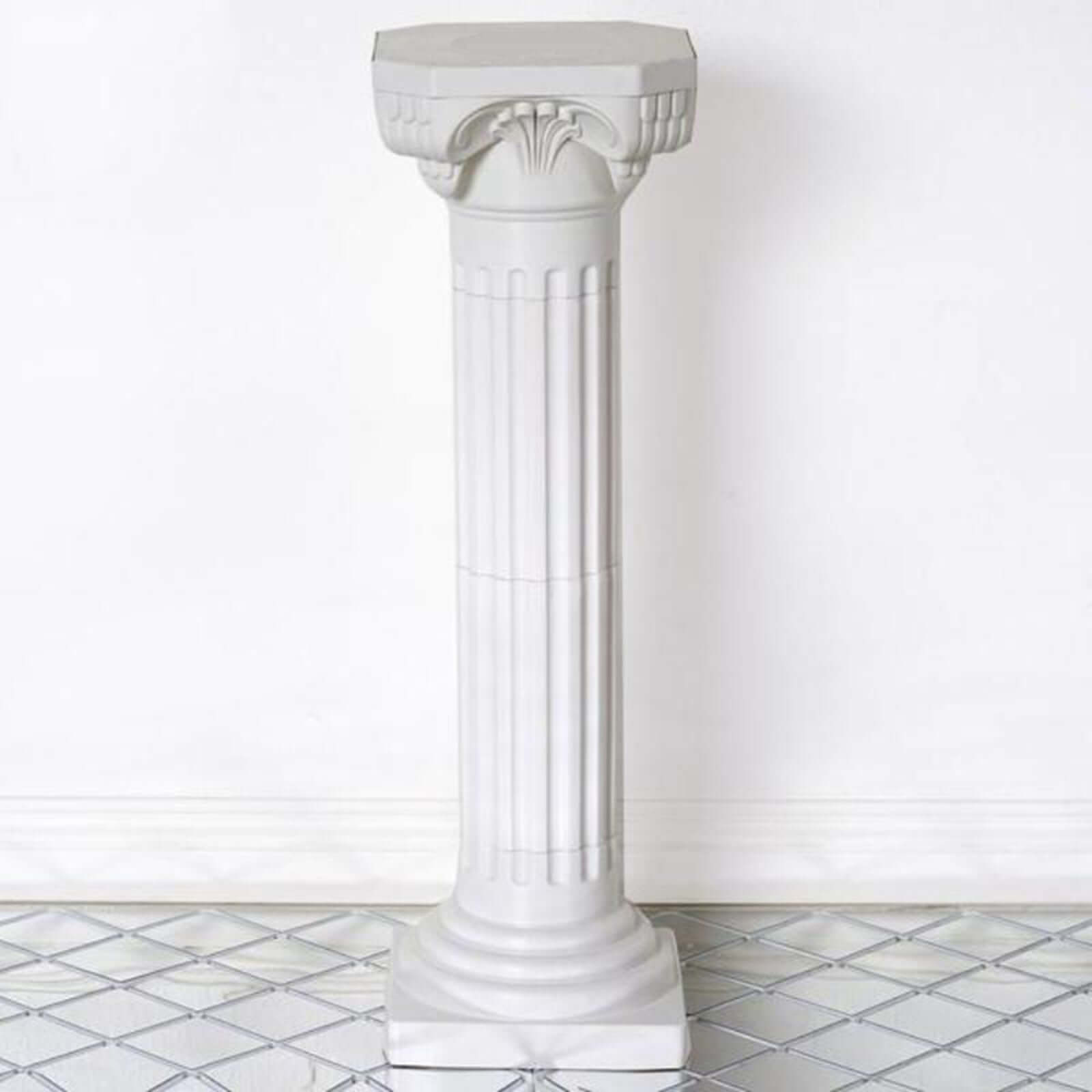 4 Pack 34" White Height Adjustable Empirical Roman Inspired Pedestal Column Plant Stand - PVC