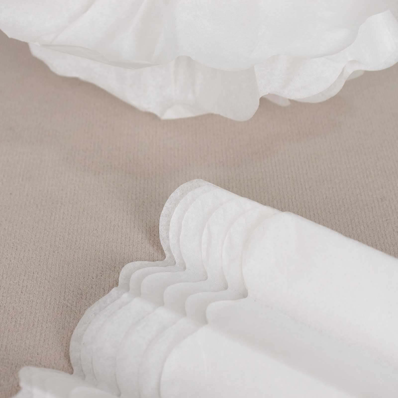 6 Pack 10" White Tissue Paper Pom Poms Flower Balls, Ceiling Wall Hanging Decorations