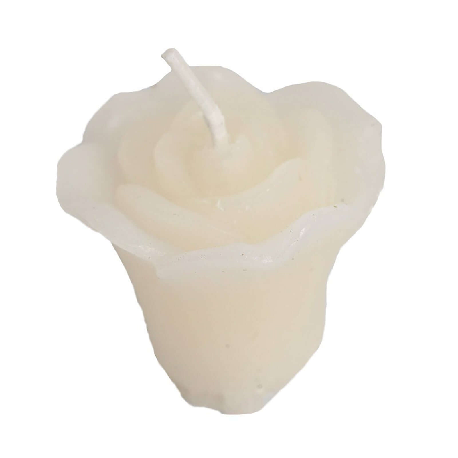 12-Pack Mini Floating Candles Rose Flower Design Ivory - Wedding Vase Fillers for Decor 1"