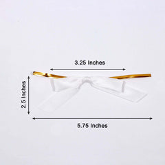 50 Pcs 3" Satin Ribbon Bows With Twist Ties, Gift Basket Party Favor Bags Decor - White Classic Style