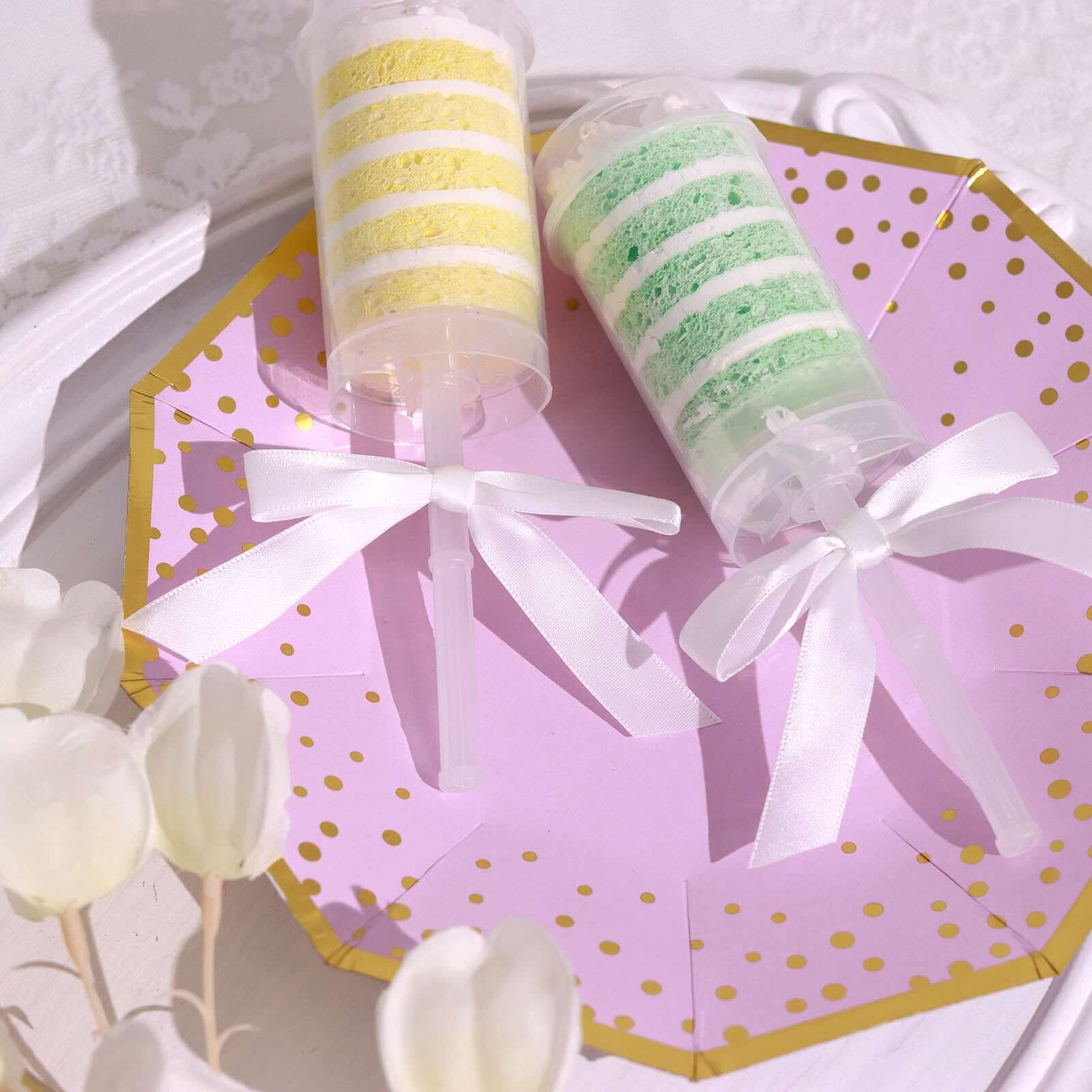 50 Pcs 3" Satin Ribbon Bows With Twist Ties, Gift Basket Party Favor Bags Decor - White Classic Style