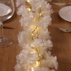 20 LED Garland Fairy String Lights Cherry Blossom Design White Warm White - Battery Operated Party Décor 6ft