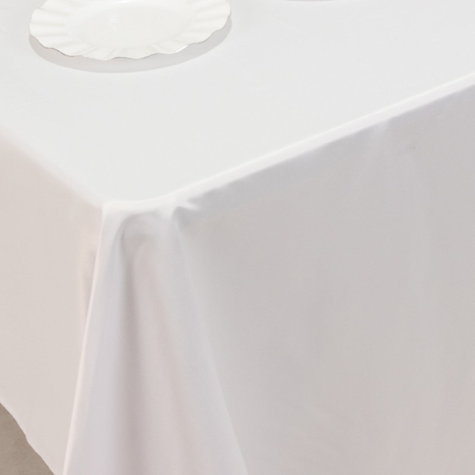 Lamour Satin 60"x126" Rectangle Tablecloth White - Soft & Silk-Like Table Cover for Upscale Dining