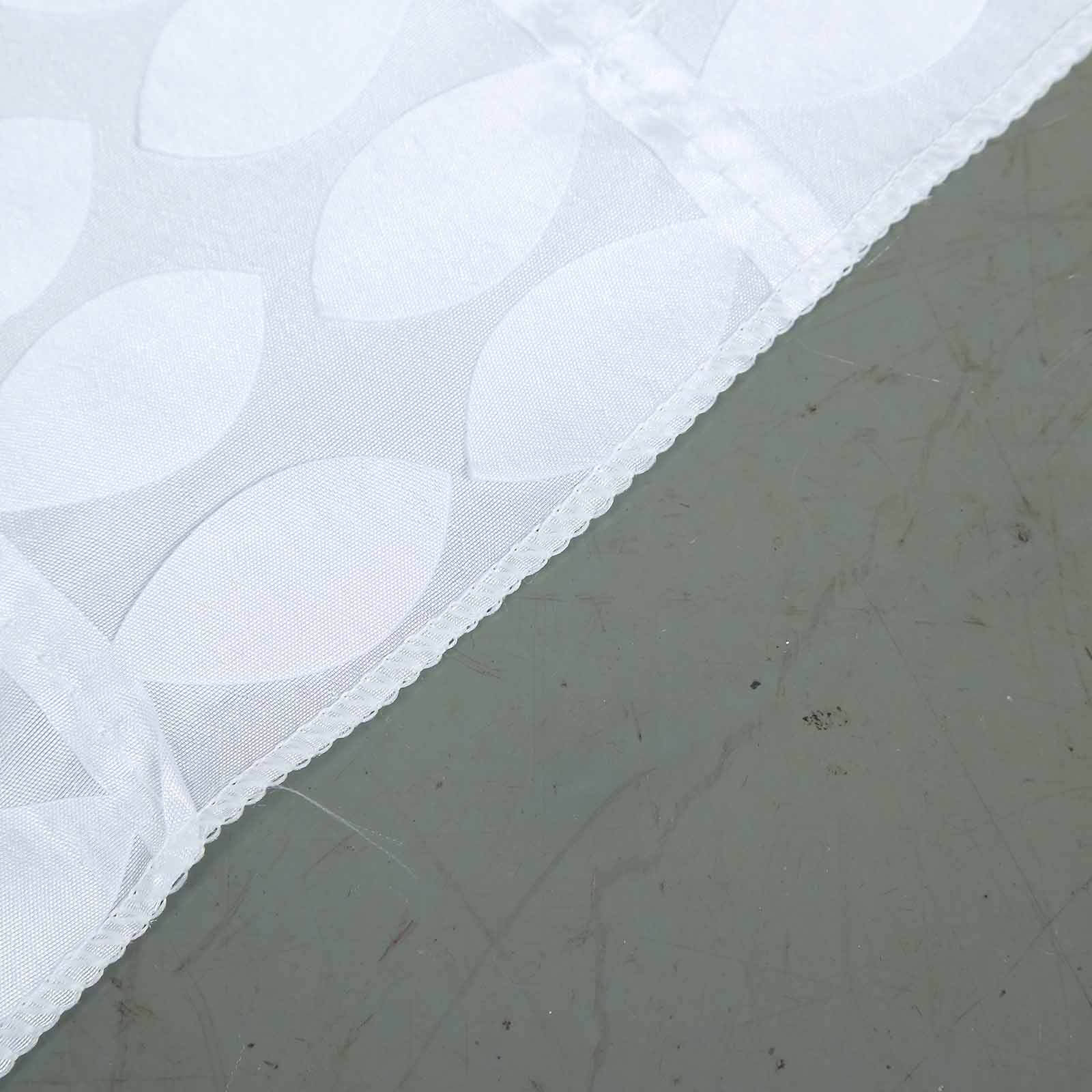 Taffeta 54"x54" Square Tablecloth White | Exquisite 3D Leaf Petal Design for Chic Wedding & Event Decor