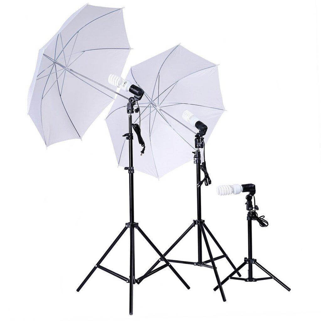 7ft Photo Studio 600W Day Light White Umbrella Continuous Lighting Kit