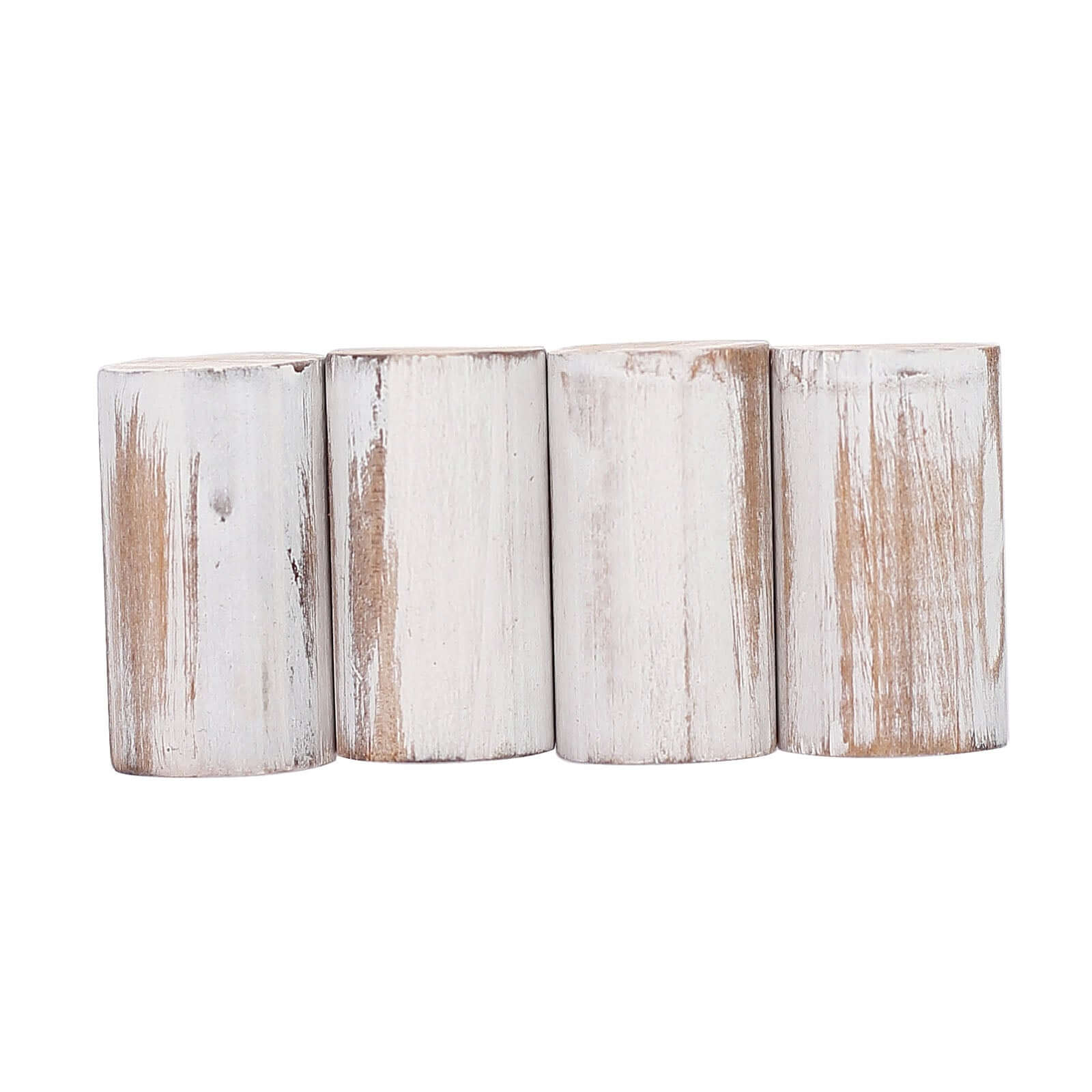 Set of 3 Wooden Dessert Pedestals Rustic Whitewashed 3-Tier Semicircle Design - Half Moon Cupcake Display Risers 7", 13", 18"
