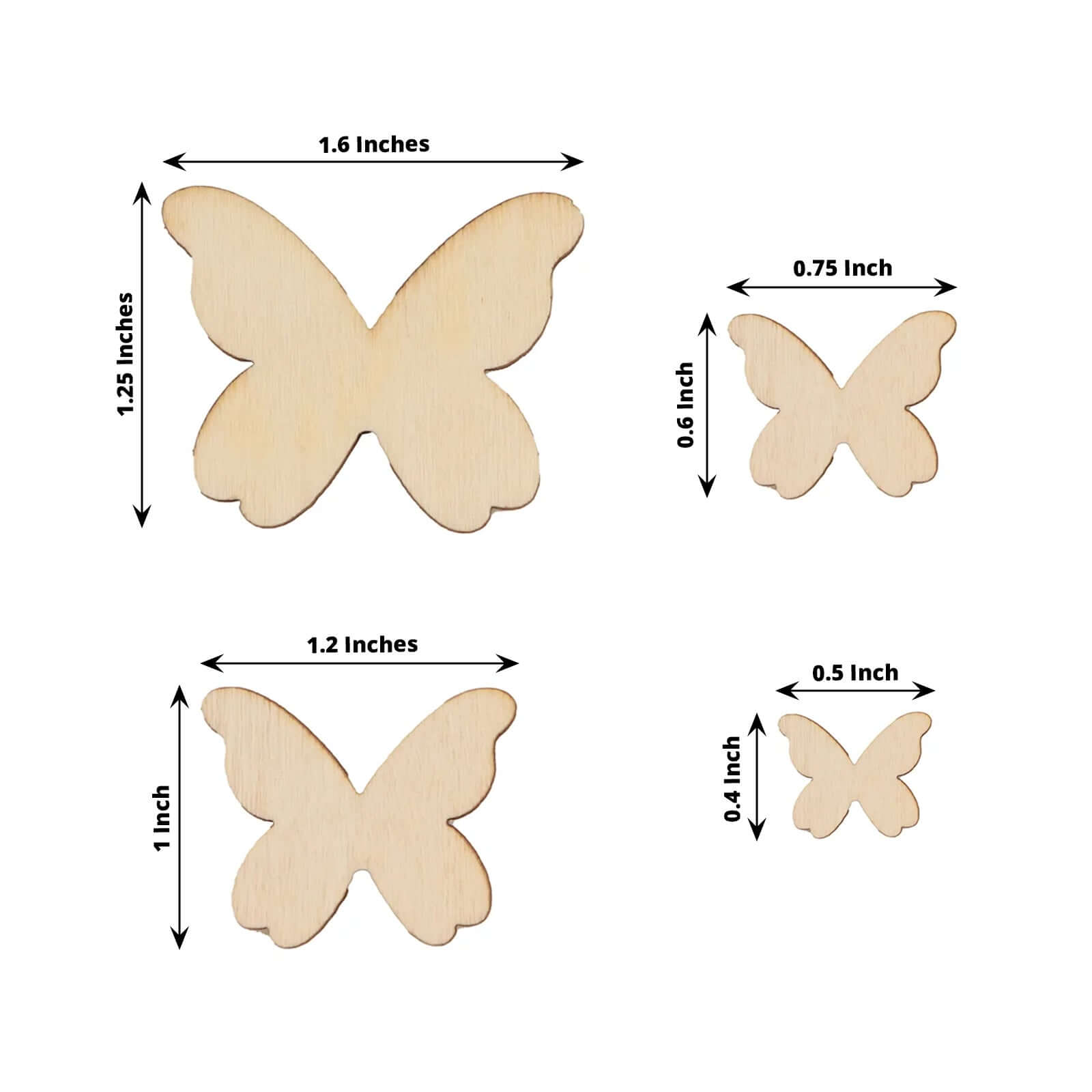 100-Pack Wood Butterfly Confetti DIY Craft Wood Slices, Smooth and Versatile for Arts & Crafts