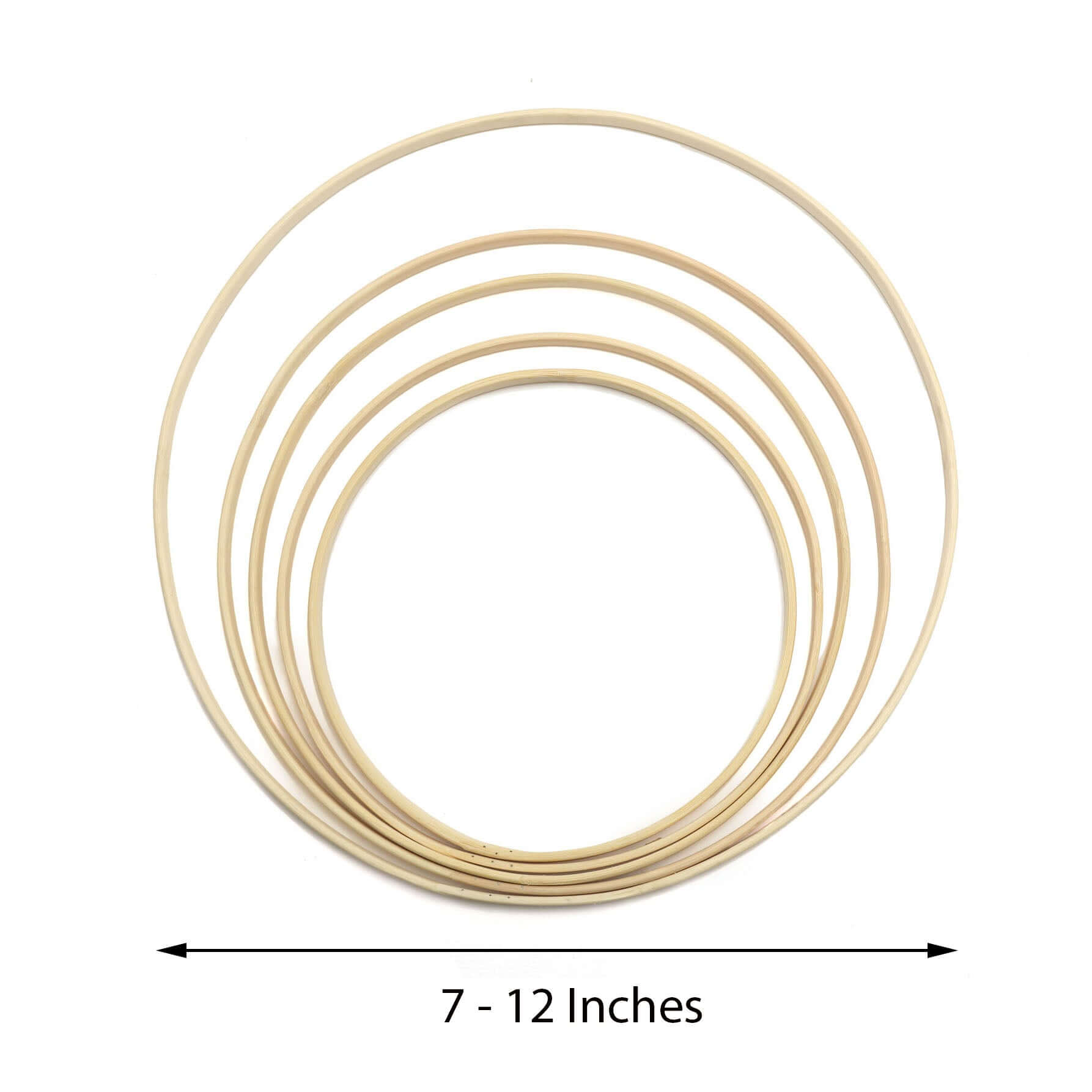 Set of 5 Natural Wooden Rings for Crafts, Floral Hoop Wreath