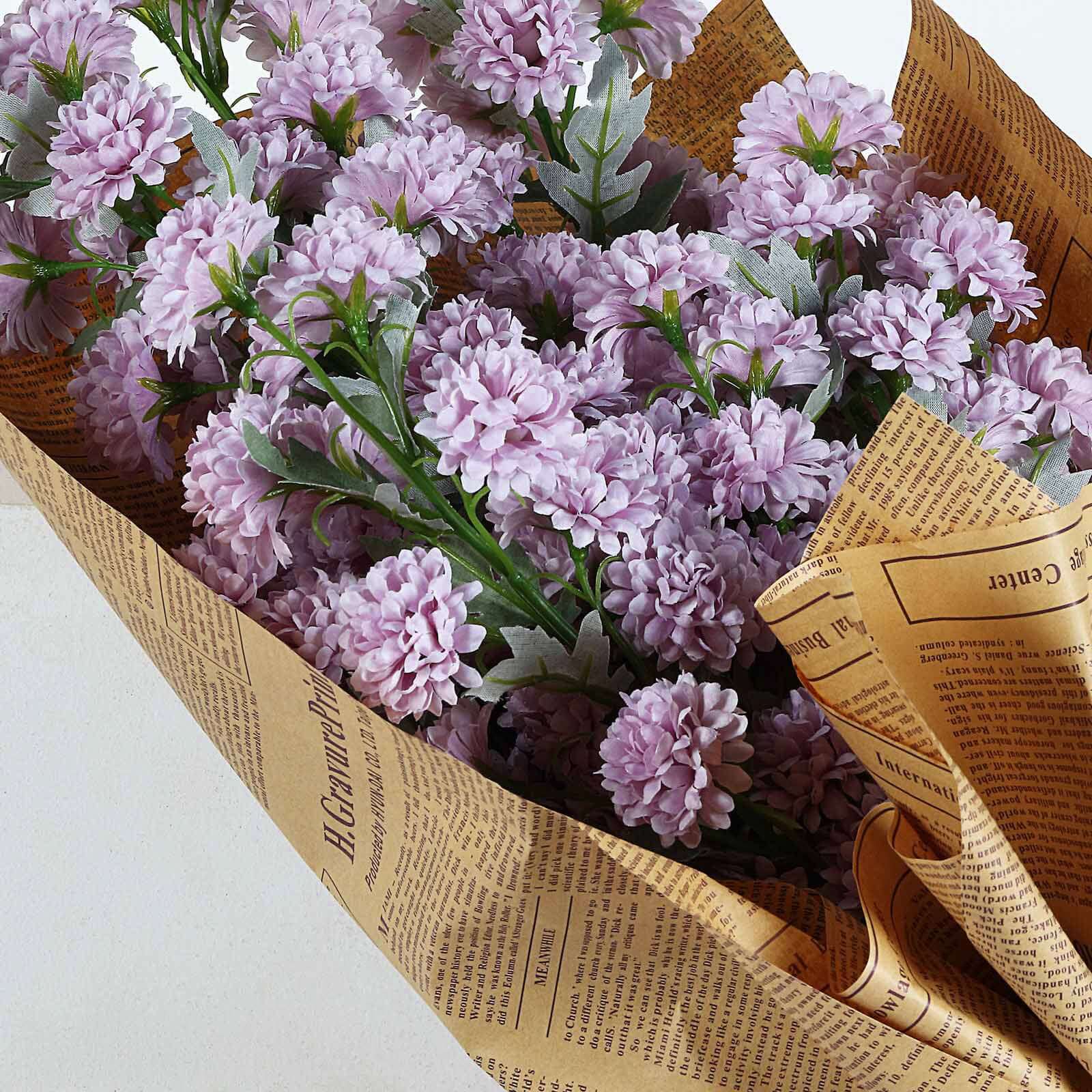 2 Bushes 33" Lavender Lilac Artificial Chrysanthemum Mum Flower Bouquets