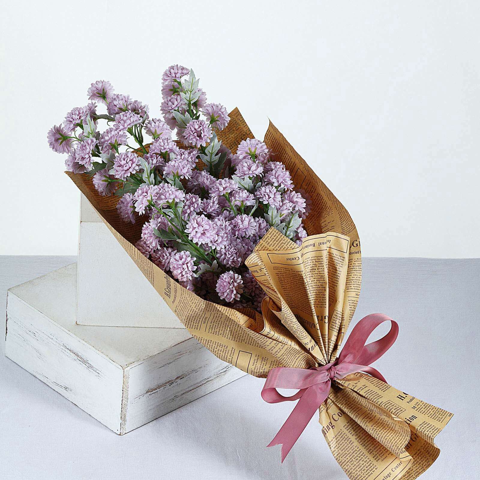 2 Bushes 33" Lavender Lilac Artificial Chrysanthemum Mum Flower Bouquets