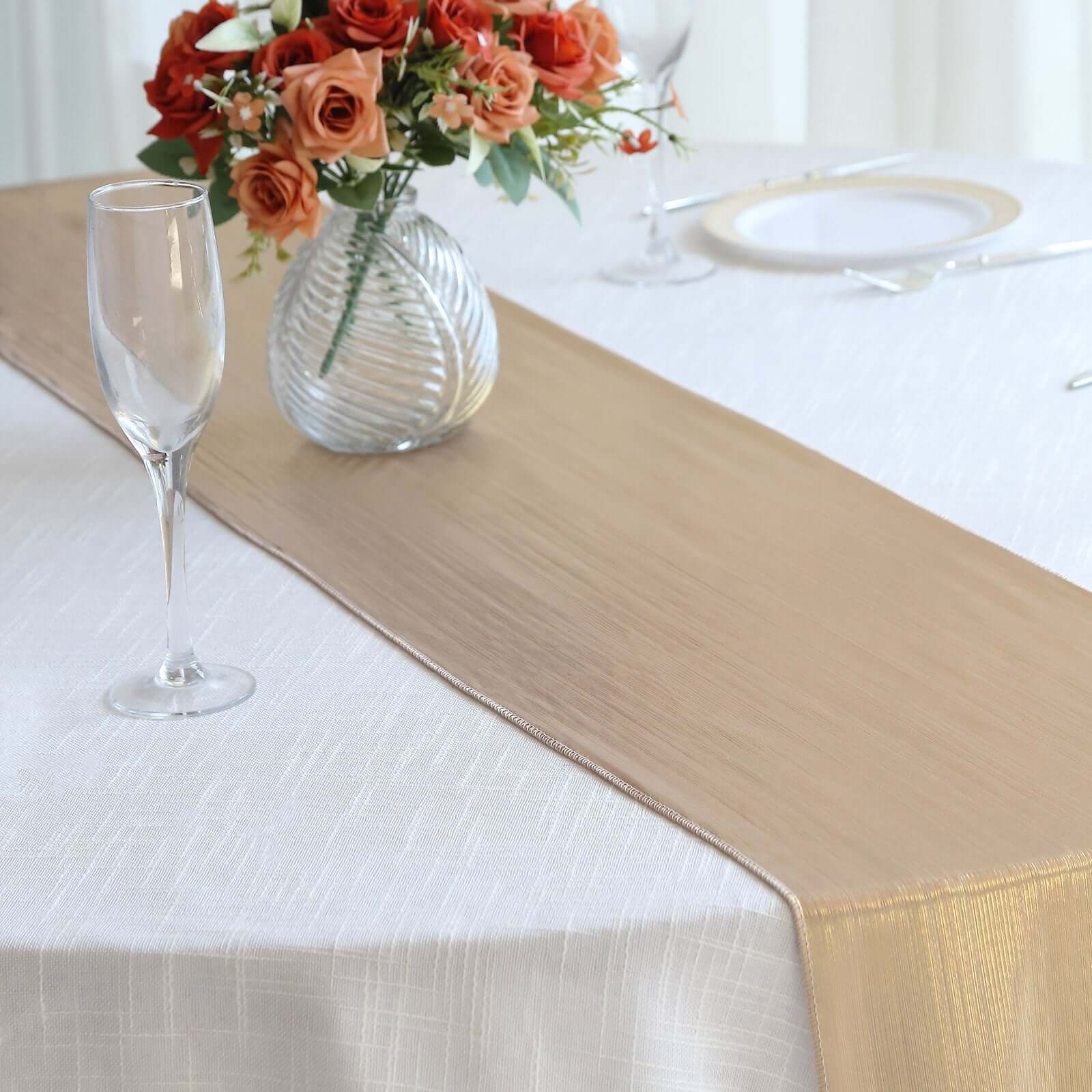 Polyester 12"x108" Table Runner Blush Shimmer Sequin Dots - Wrinkle-Free Finish Table Linen