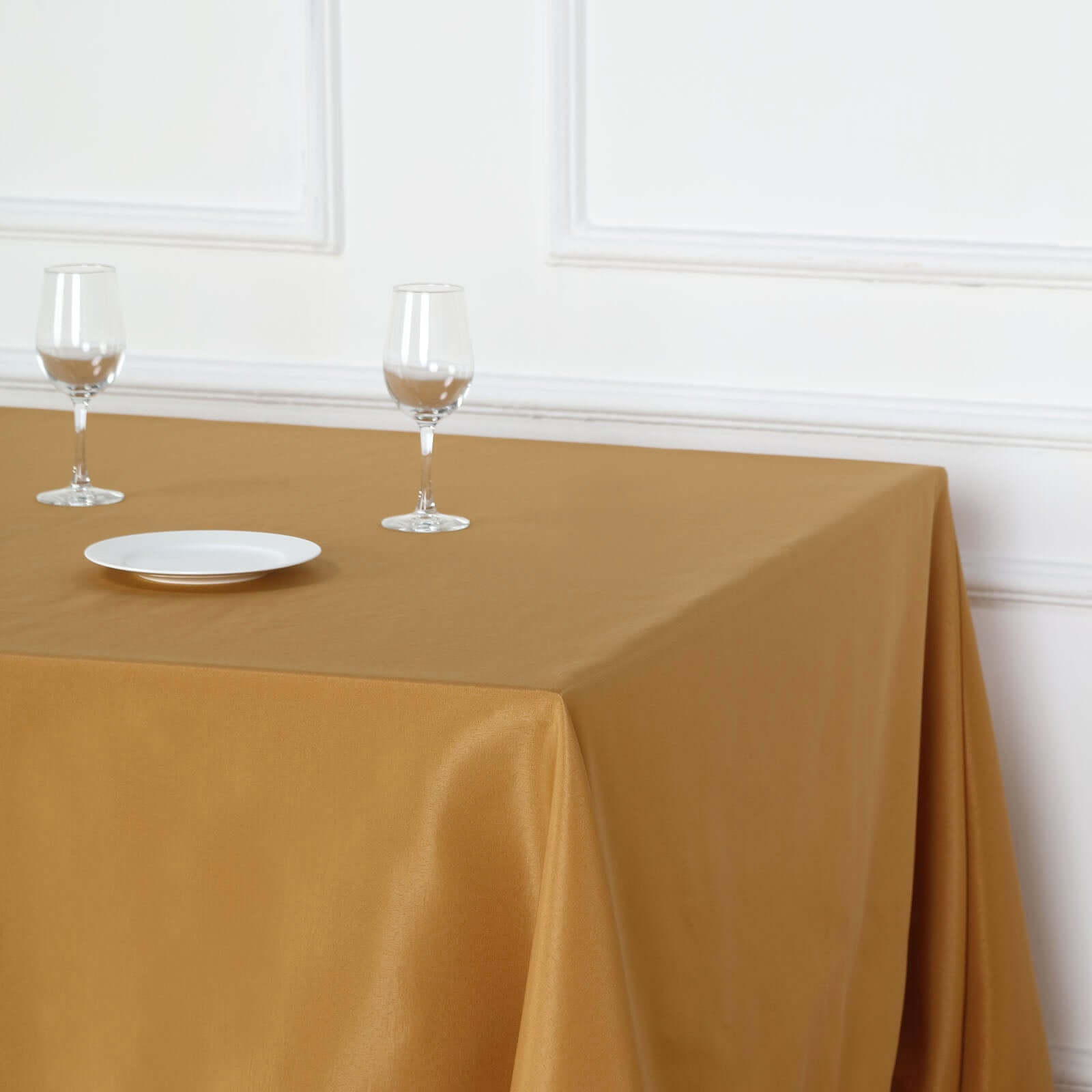 Polyester Square 90"x90" Tablecloth Gold - Wrinkle-Resistant & Durable Table Cover for Events