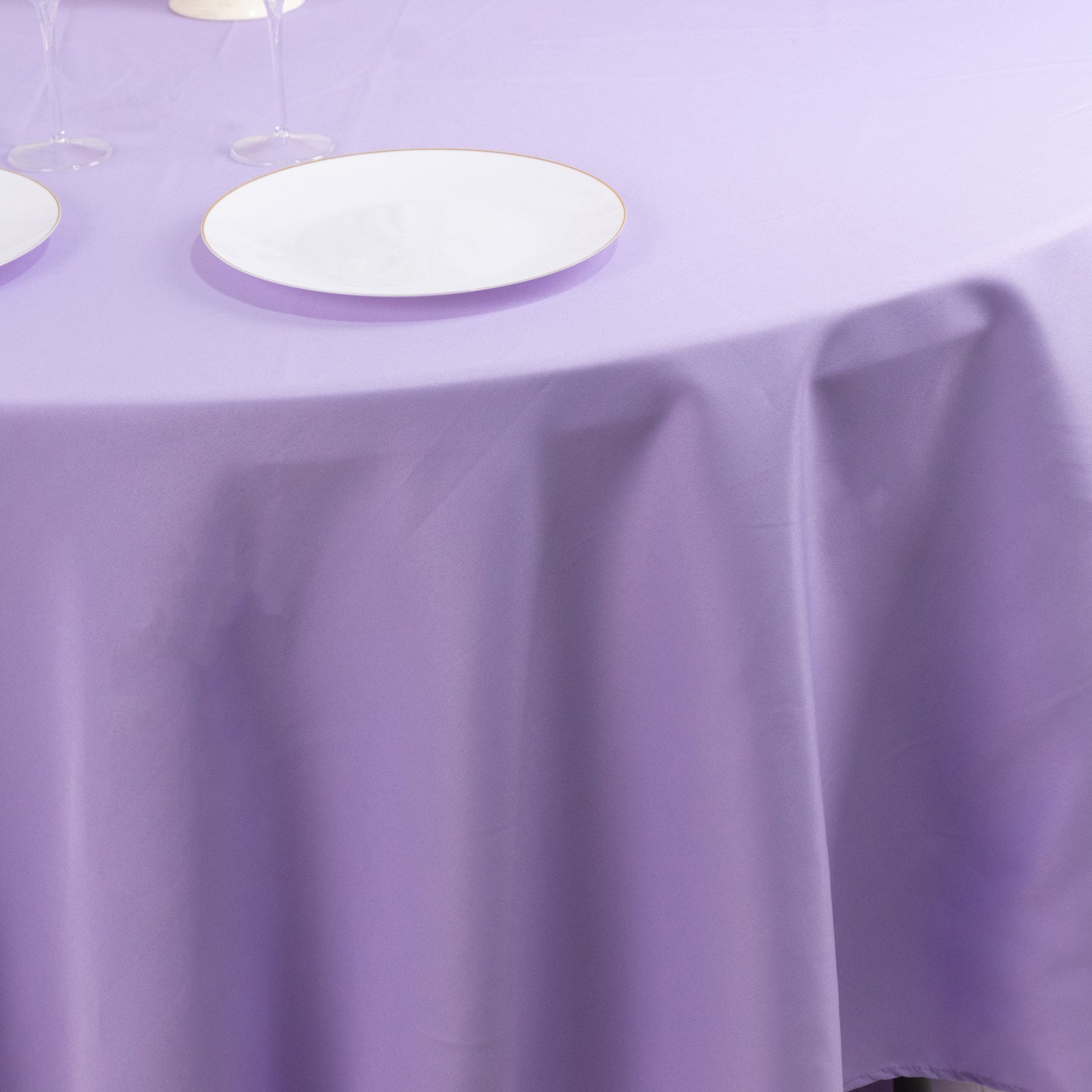 Premium Polyester 108" Round Tablecloth Lavander Lilac - Wrinkle-Resistant 220GSM Table Cover
