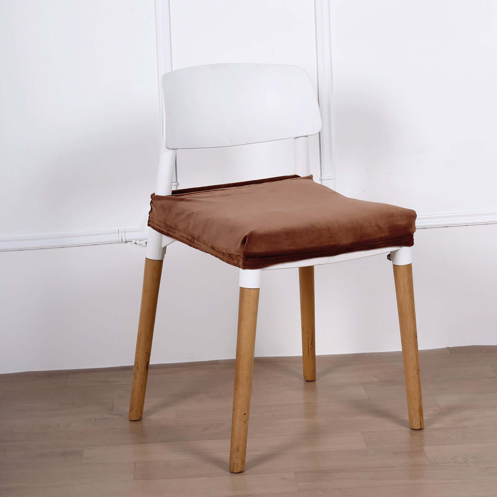 Velvet Chair Cushion Protector Stretch with Tie for Dining Chairs Copper - Durable Cover for Formal Gatherings