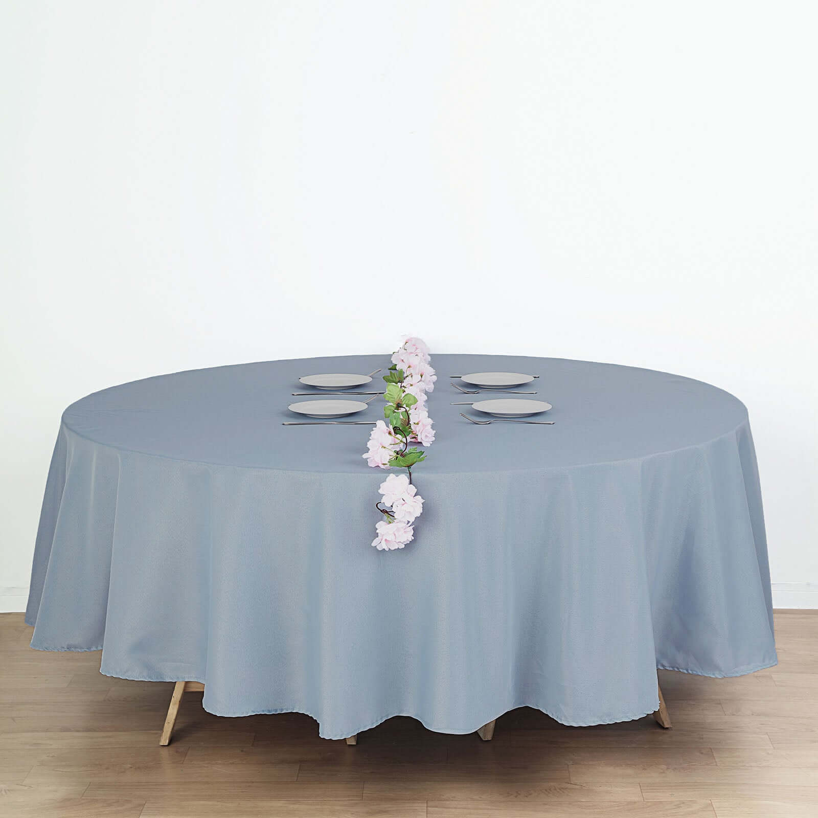 Polyester 108" Round Tablecloth Dusty Blue - Wrinkle-Resistant Table Cover