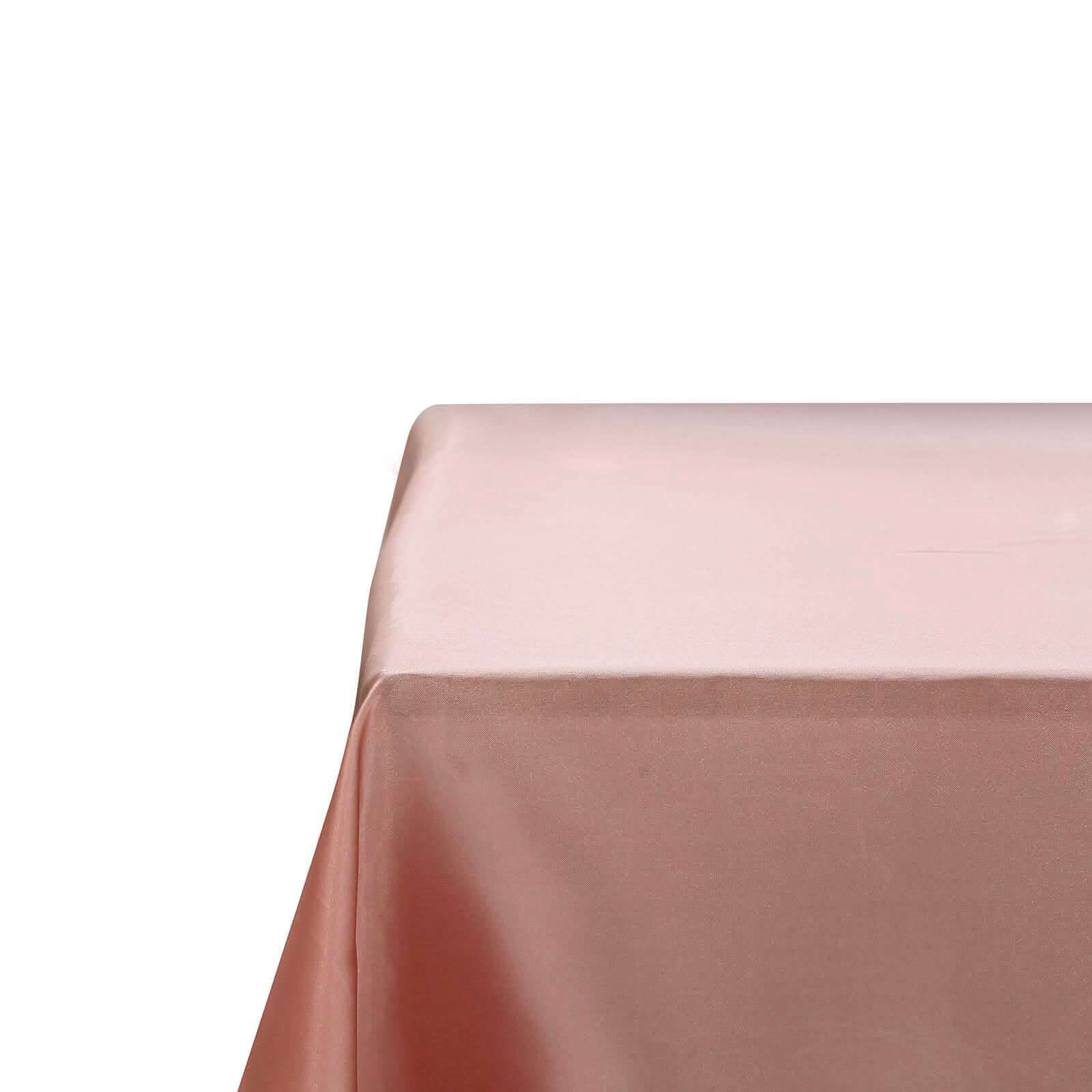 Satin Rectangular 60"x126" Tablecloth Dusty Rose - Smooth and Lustrous Table Cover