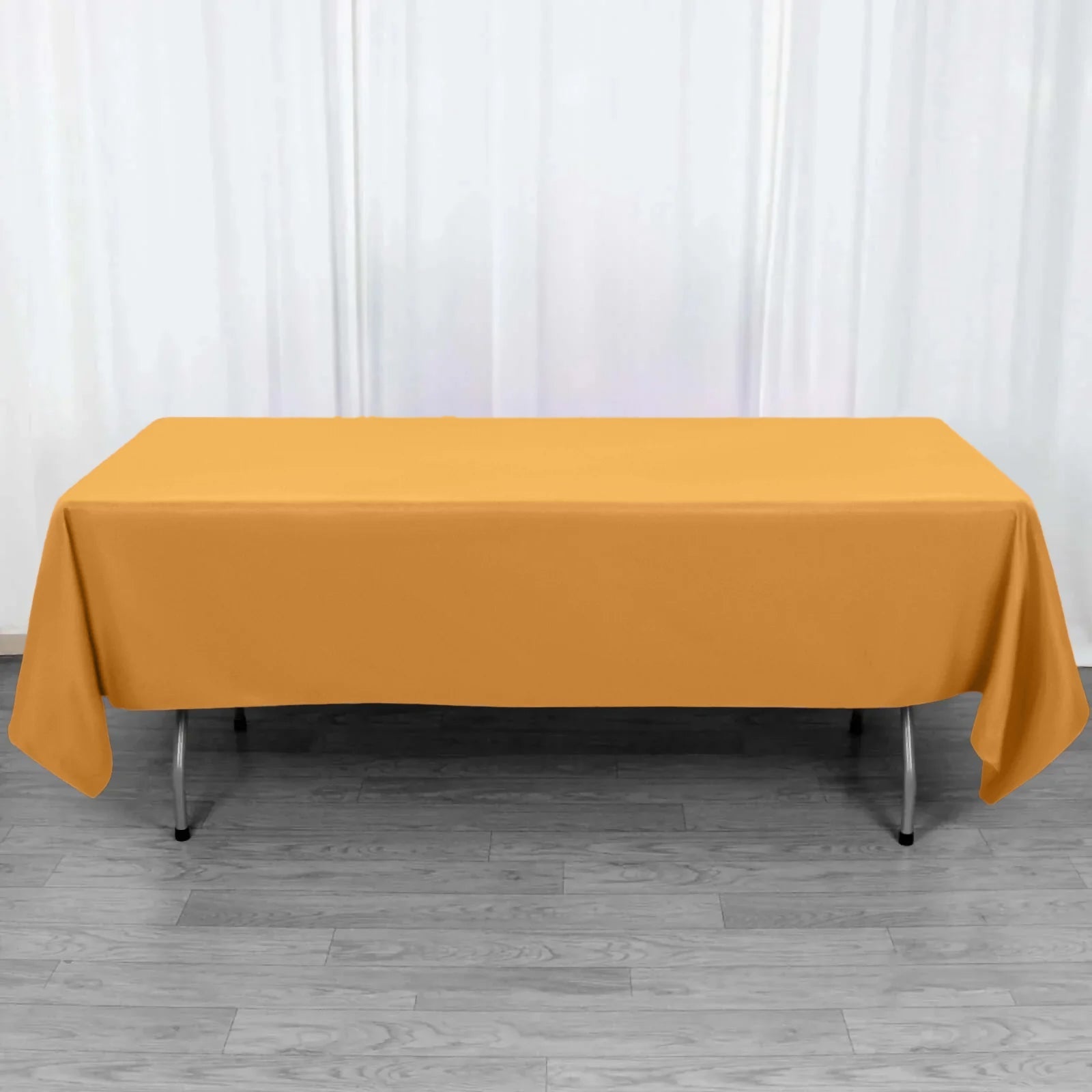 Premium Polyester 60"x102" Rectangle Tablecloth Gold - Durable 220GSM Wrinkle-Resistant Table Cover