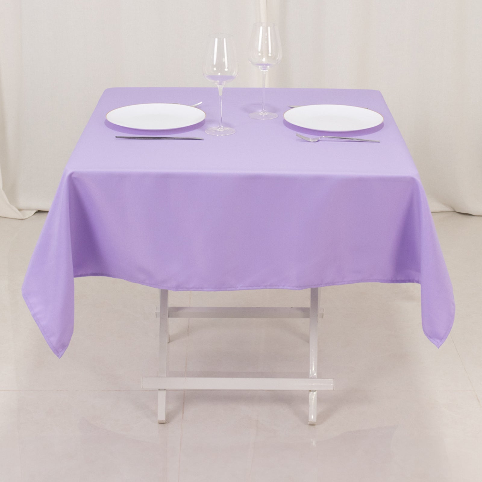 Premium Polyester 54"x54" Square Tablecloth Lavender Lilac - Stain and Wrinkle-Resistant 220GSM Table Cover