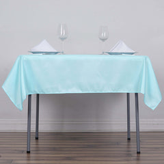 Polyester Square 54"x54" Tablecloth Light Blue - Wrinkle-Resistant & Durable Table Cover