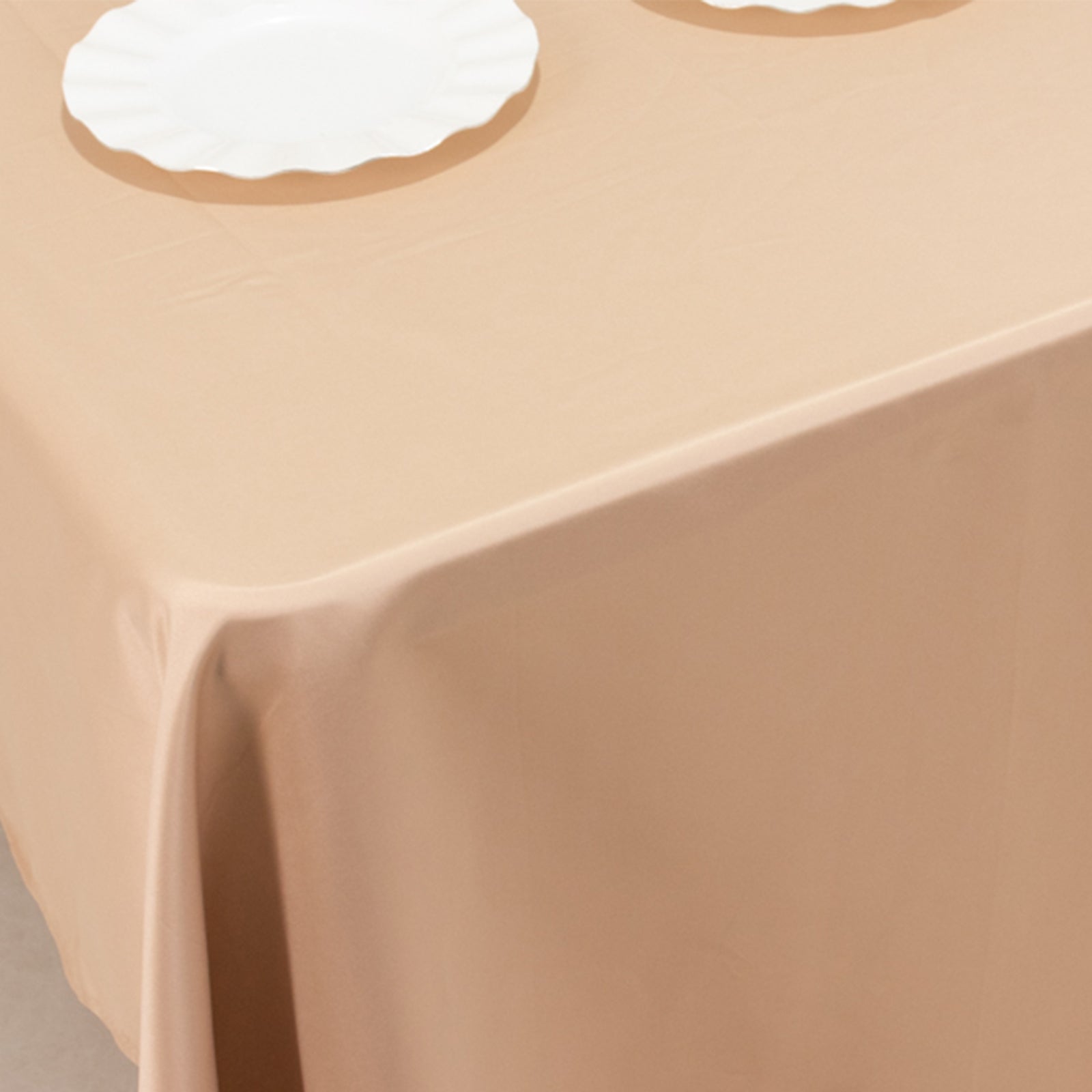 Lamour Satin 60"x126" Rectangle Tablecloth Nude - Soft & Silk-Like Table Cover
