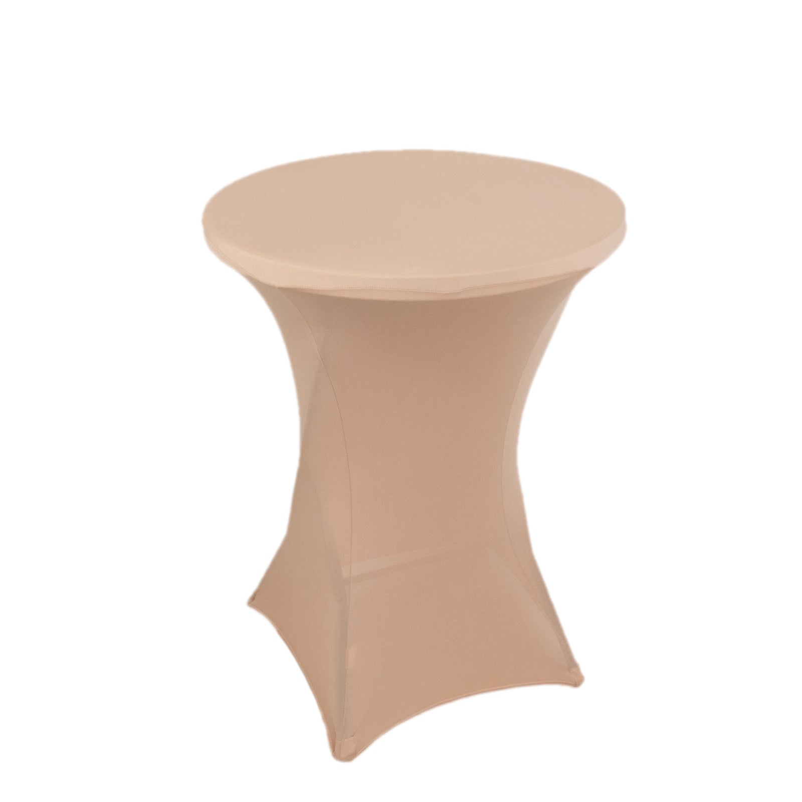 Spandex 24"-32" Round Cocktail Table Cover Nude - Easy to Maintain Stretch Fitted Highboy Tablecloth