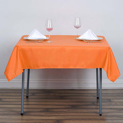 Polyester Square 54"x54" Tablecloth Orange - Wrinkle-Resistant & Durable Table Cover