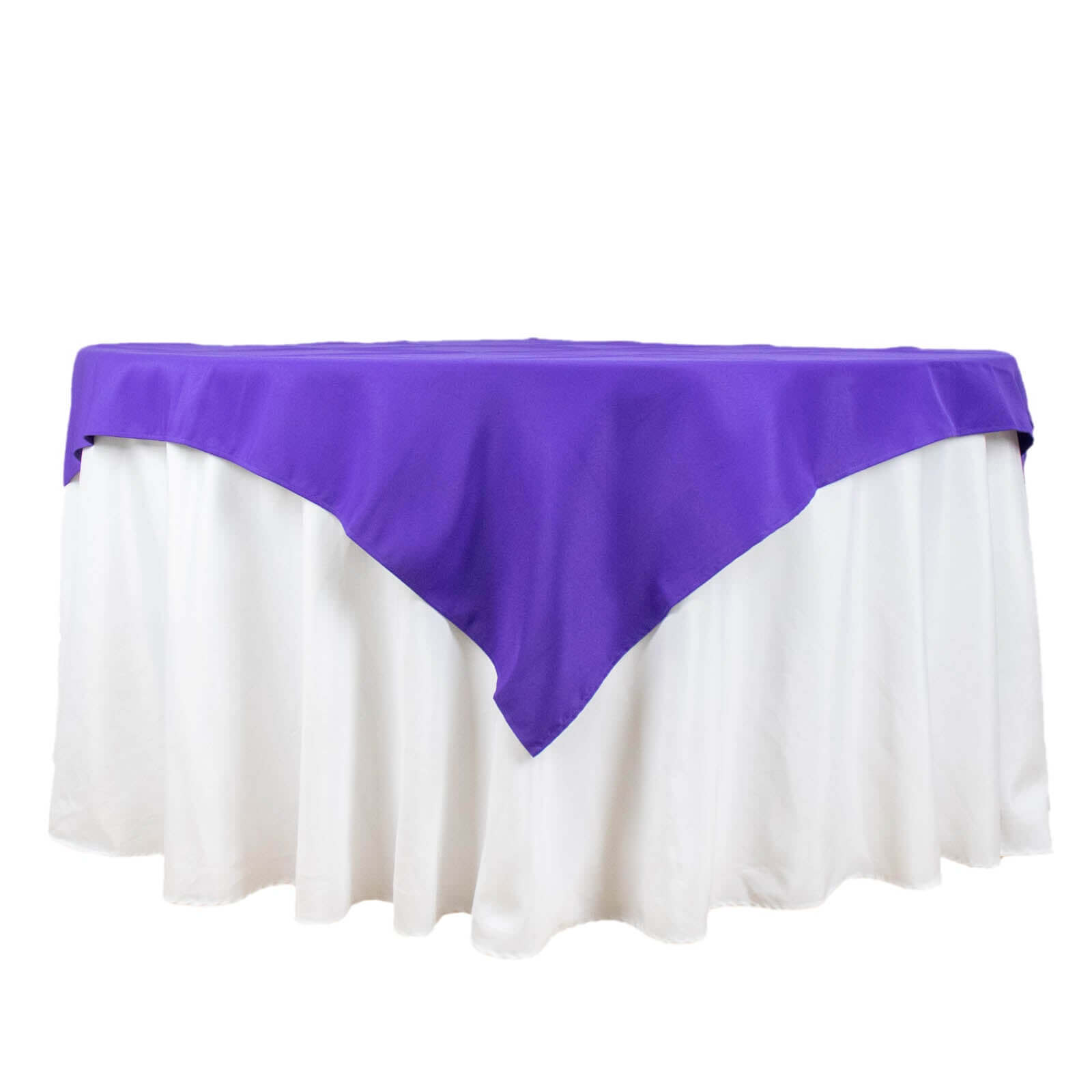 Premium Polyester 54"x54" Table Overlay Square Tablecloth Purple - 220GSM Stain and Wrinkle-Resistant Table Topper