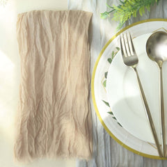 5 Pack Gauze Cheesecloth 24"x19" Napkins Beige Reusable Dinner Napkins