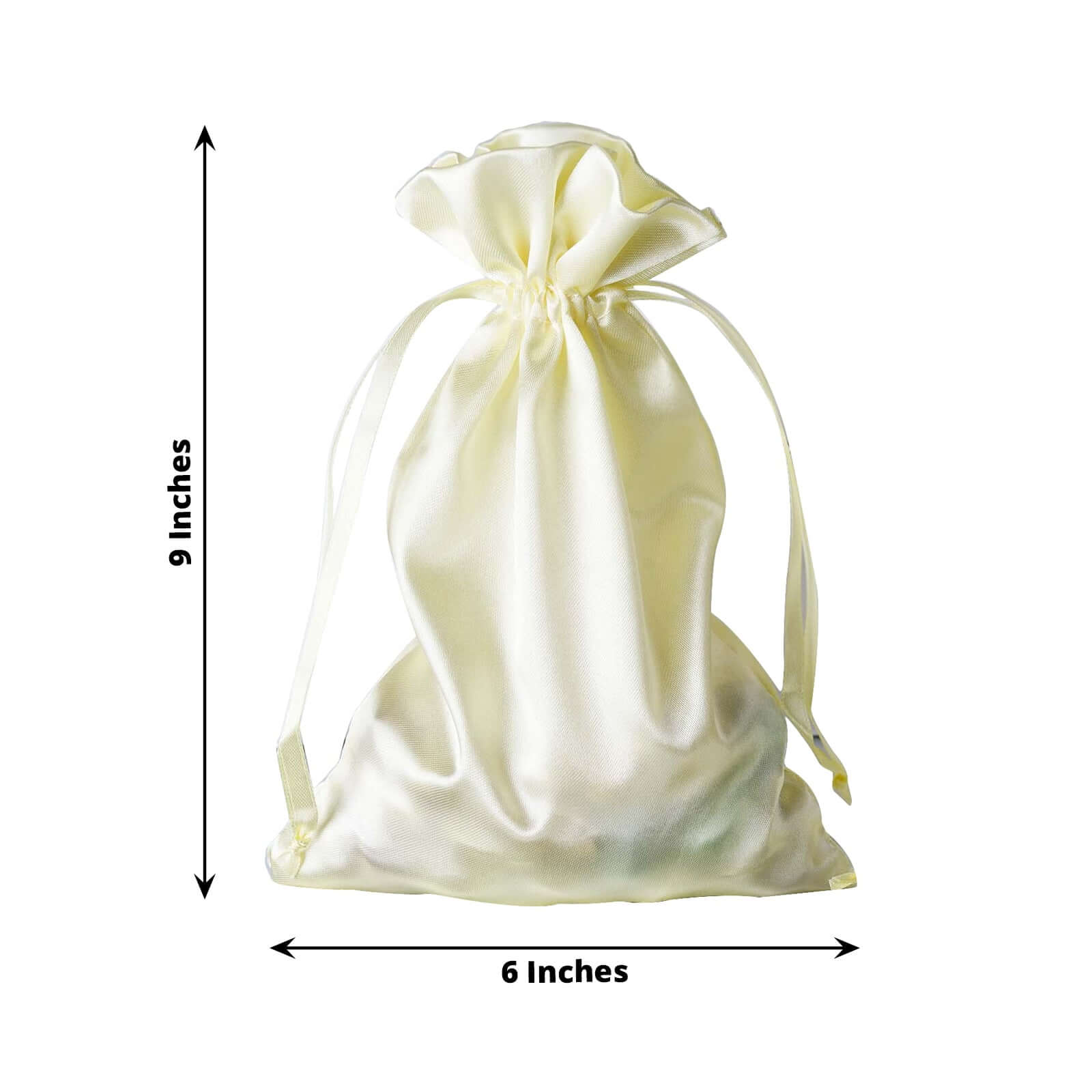 12 Pack 6"x9" Yellow Satin Drawstring Wedding Party Favor Gift Bags
