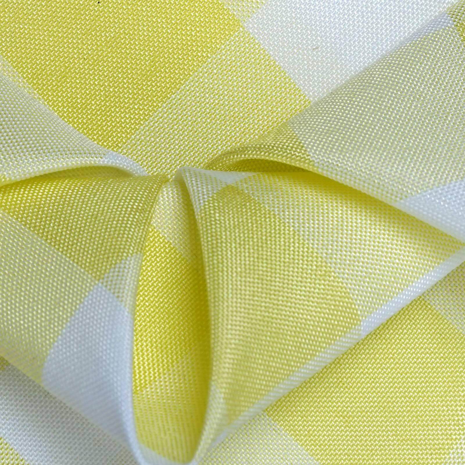 5 Pack Polyester 15"x15" Napkins Yellow/White Buffalo Plaid Gingham Style Cloth Napkins